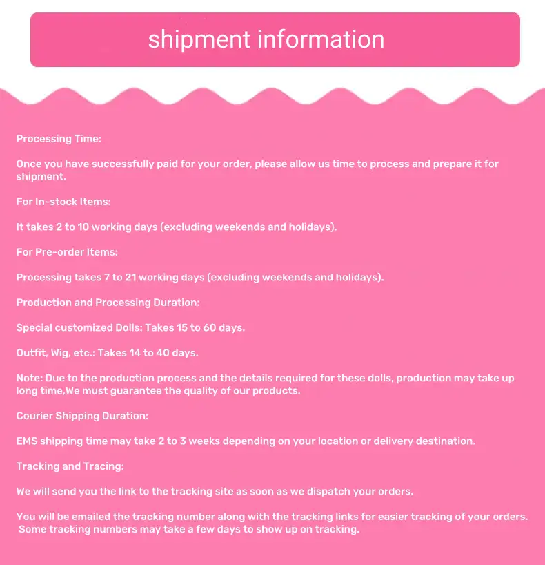 shipment information