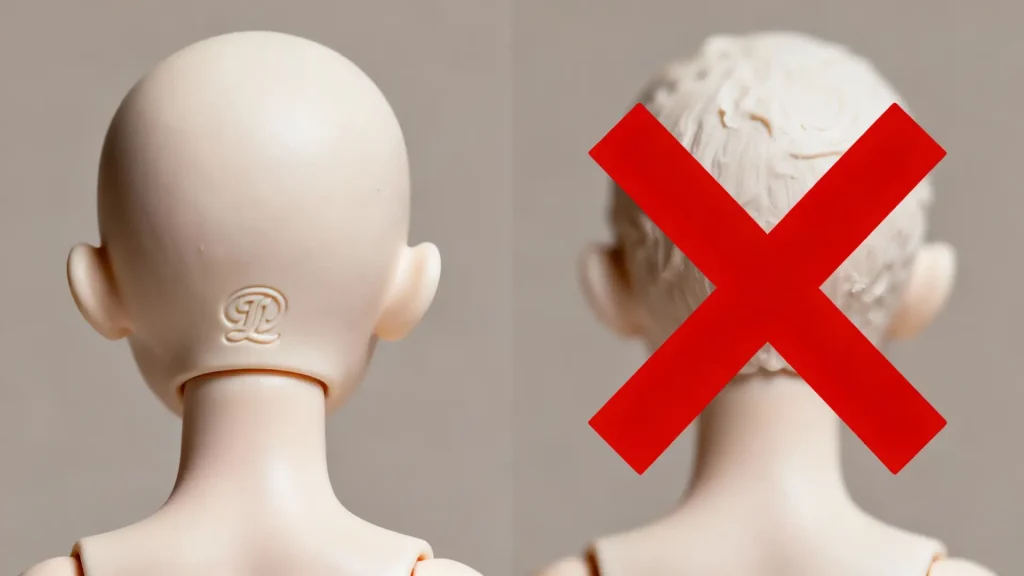 Spotting fake BJD dolls: compare authentic and recast head details