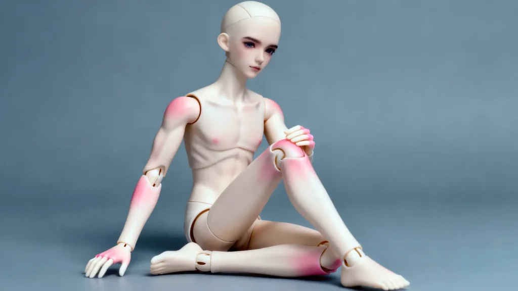 BJD doll showcasing realistic full body blushing effects