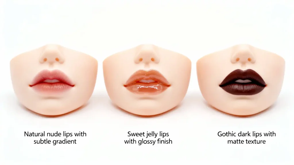 Comparison of three BJD lip blushing styles