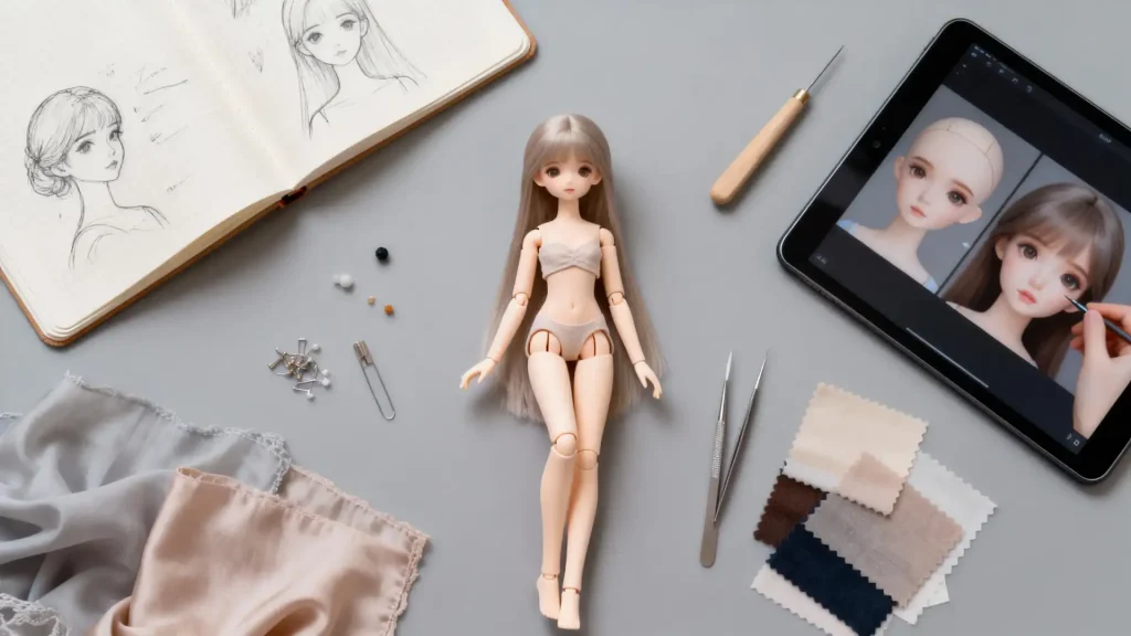 A collection of BJD resources including books, tools, and a tablet