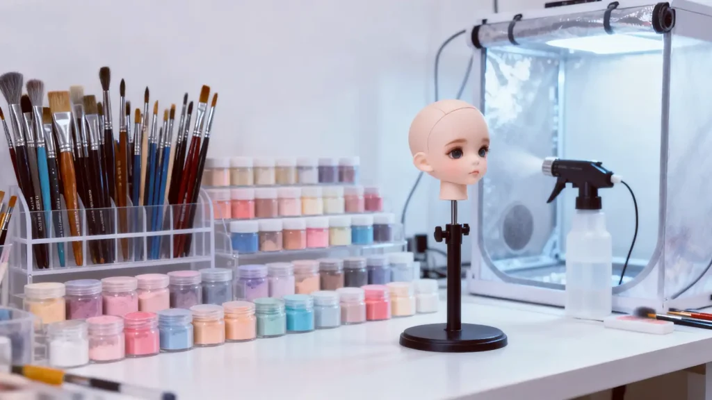 Clean and organized professional BJD customization studio