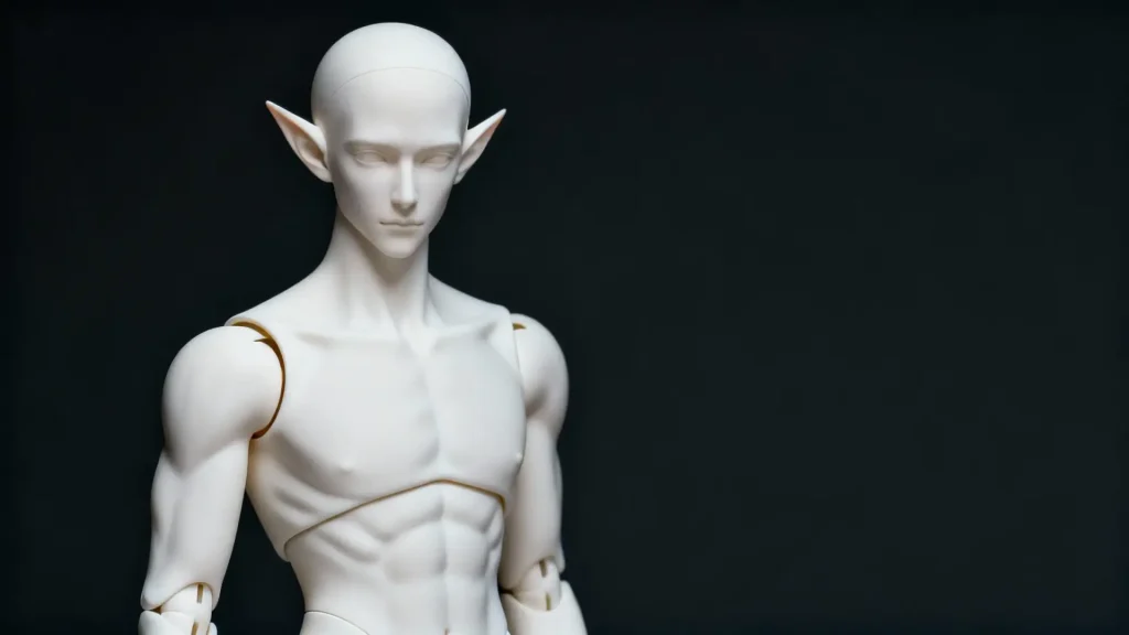 Conceptual image of a custom-modified BJD body with unique features